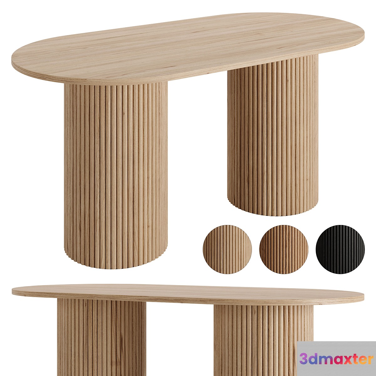 Farmhouse 63 Solid Wood Dining Table by Homary - No.2