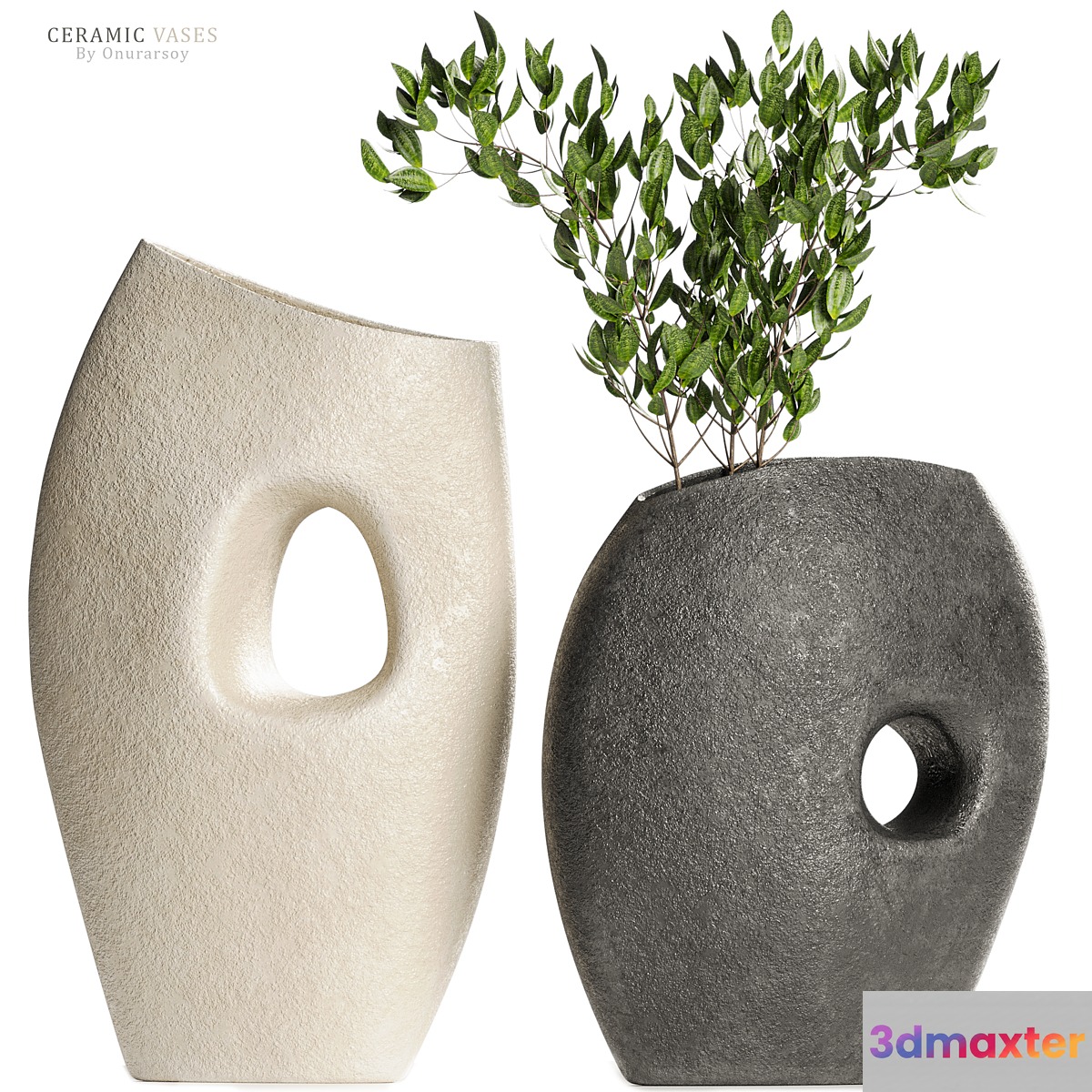 Crate & barrel -Clyborne Ceramic Vases 3D Max
