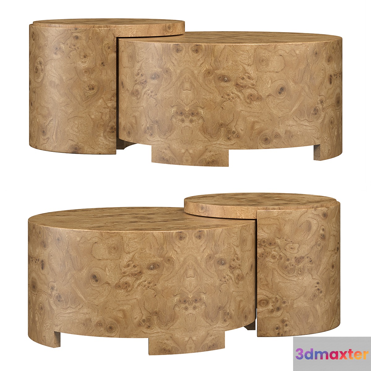 Rondel Burl Wood Veneer 3D Max