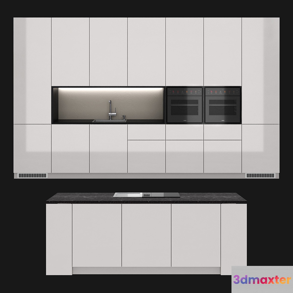 Bora loft kitchen 3D Max