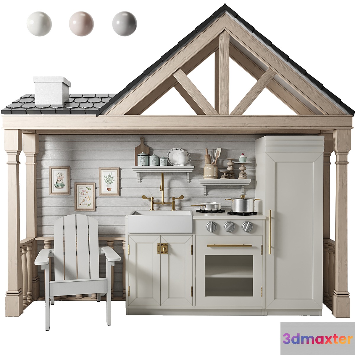 Pottery Barn Kids Play Kitchen 3D Max