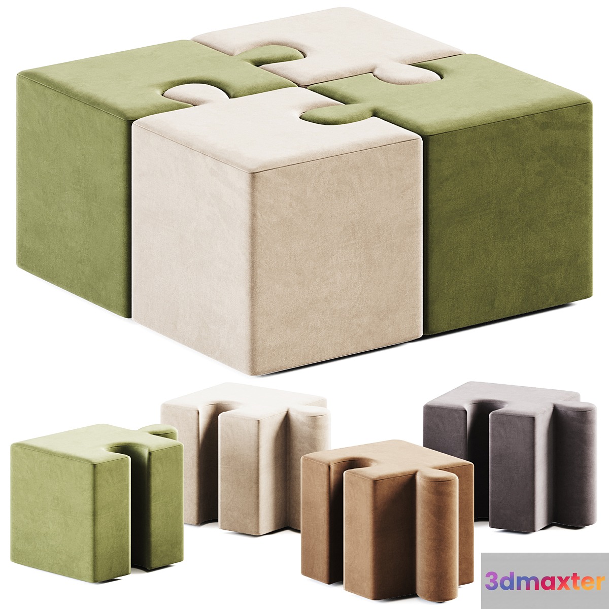 PUFFLE Fabric pouf by Arketicom Design _ Pouf