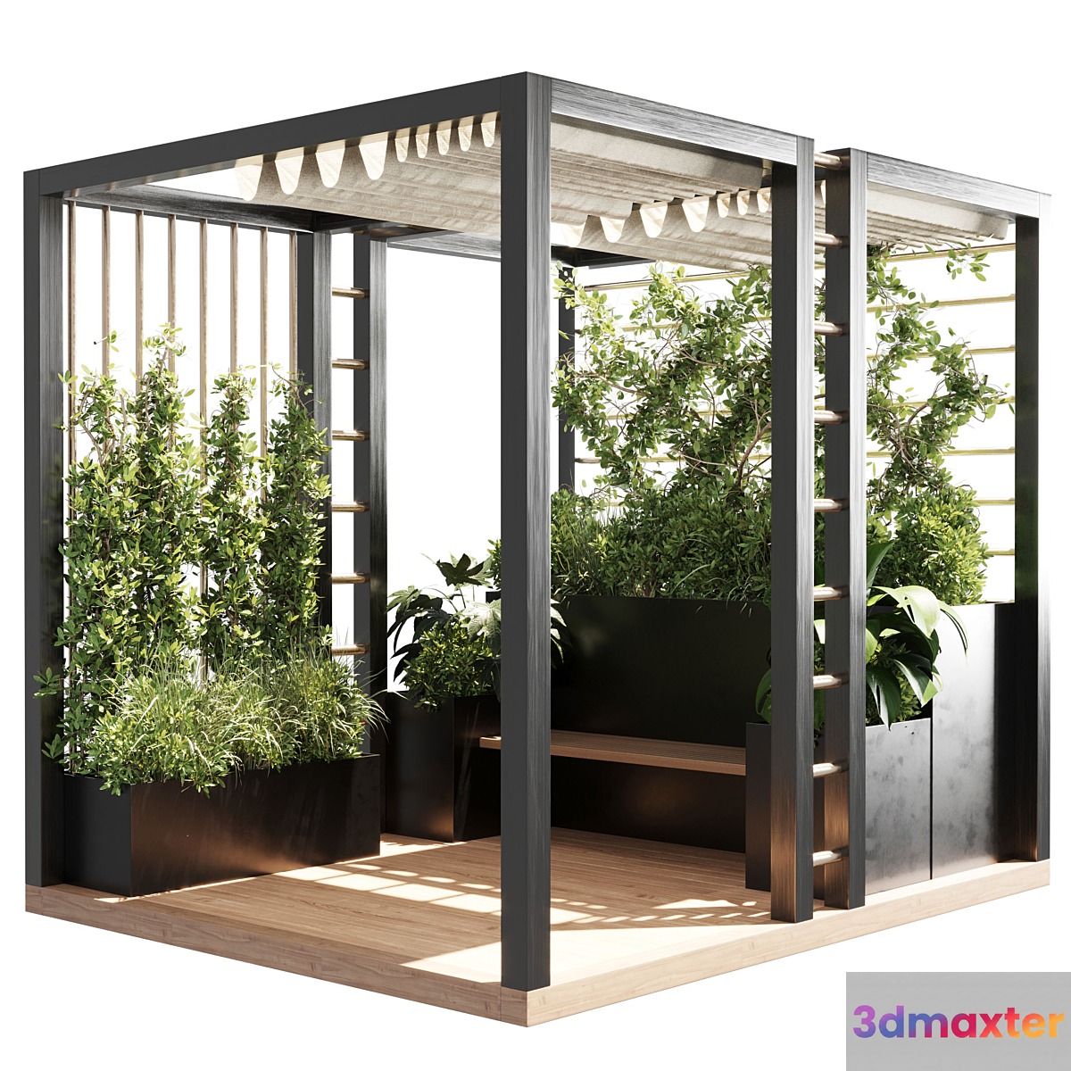 Landscape Furniture with Pergola and Roof garden 19 3D Max