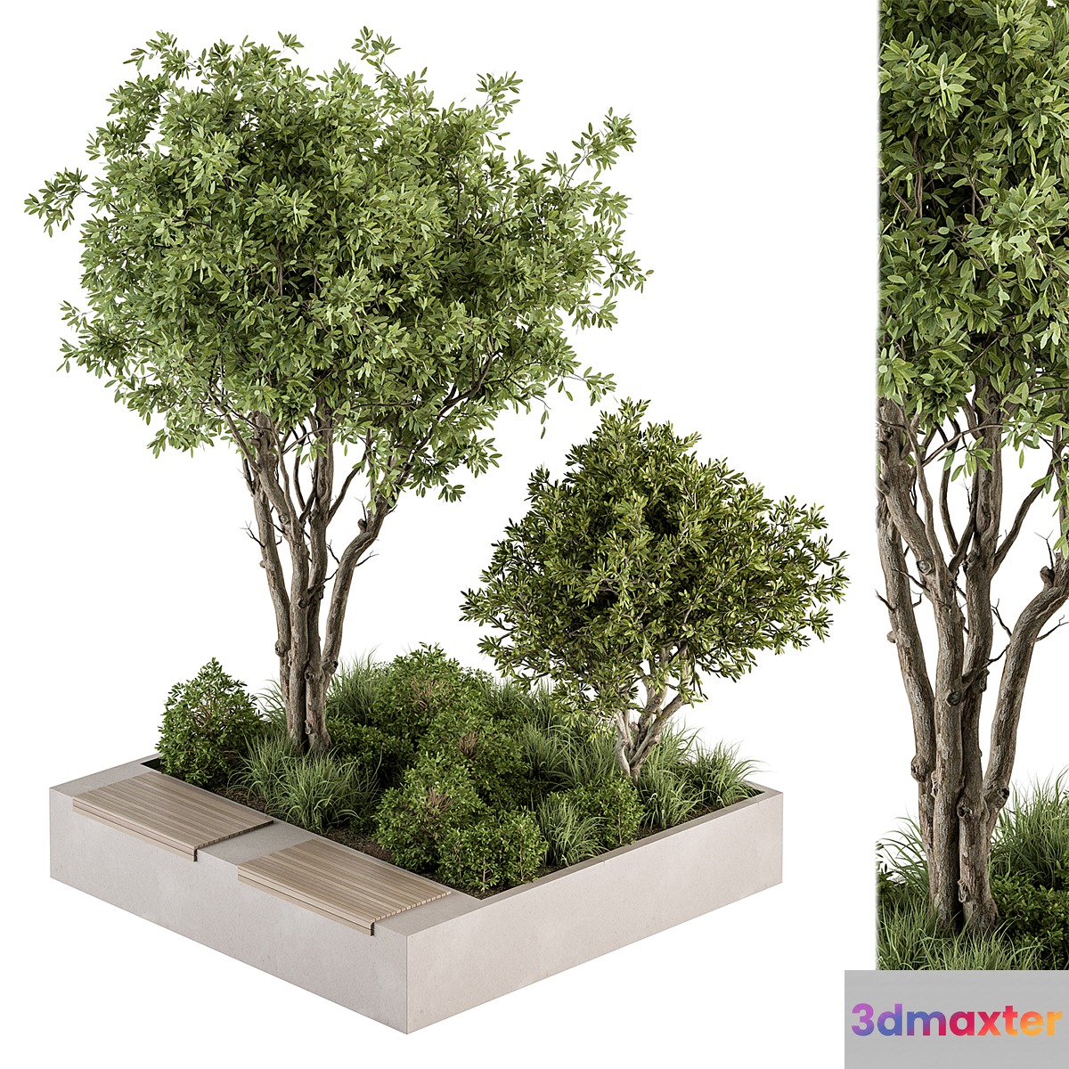 Urban Furniture Bench with Plants 45
