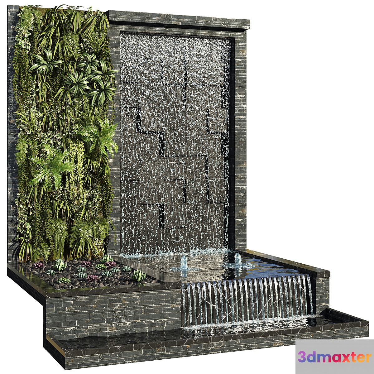 Water Ponds With Plants 2 3D Max