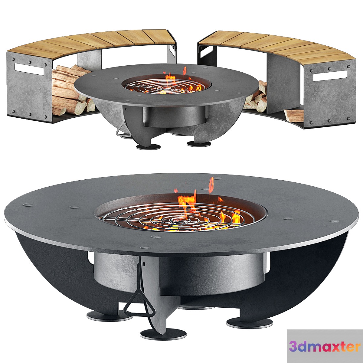 outdoor fireplace 5 3D Max