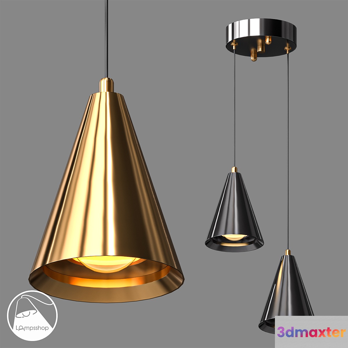 LampsShop.com PDL2427 Pendant Tadpole 3D Max