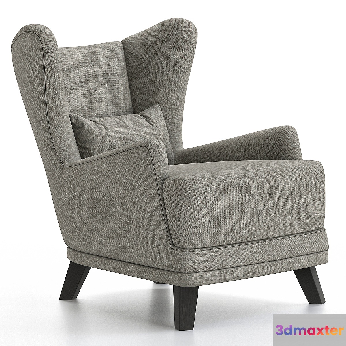 Armchair Oxford Velvet Navy Blue 3D Max