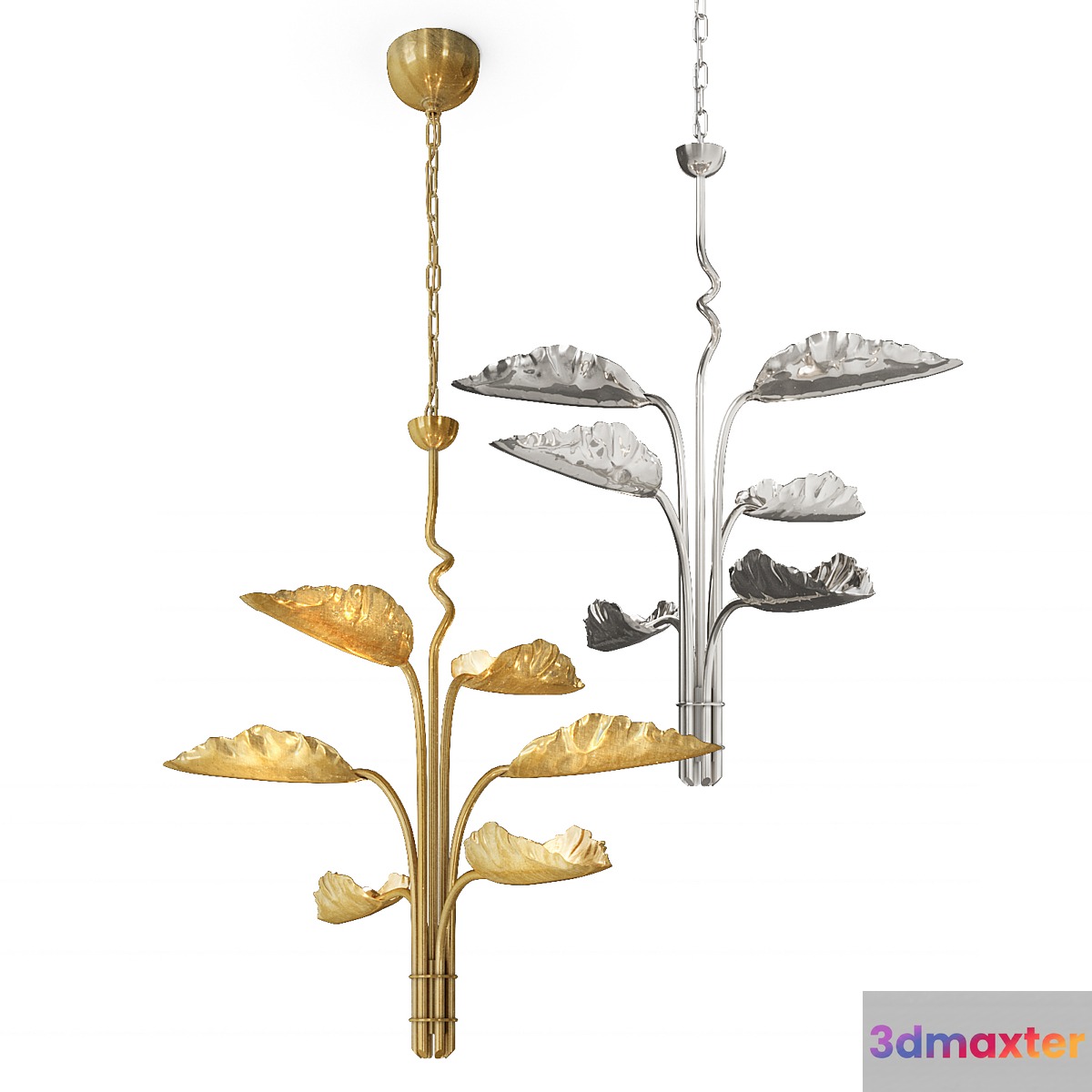 DUMAINE MEDIUM PIERCED LEAF CHANDELIER 3D Max