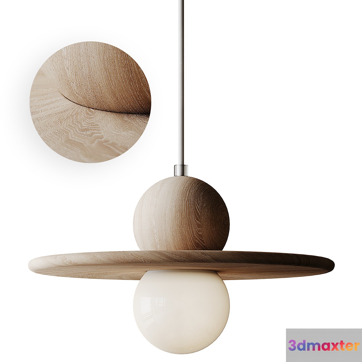 Wood Minimalist Plate Pendant Ceiling Light