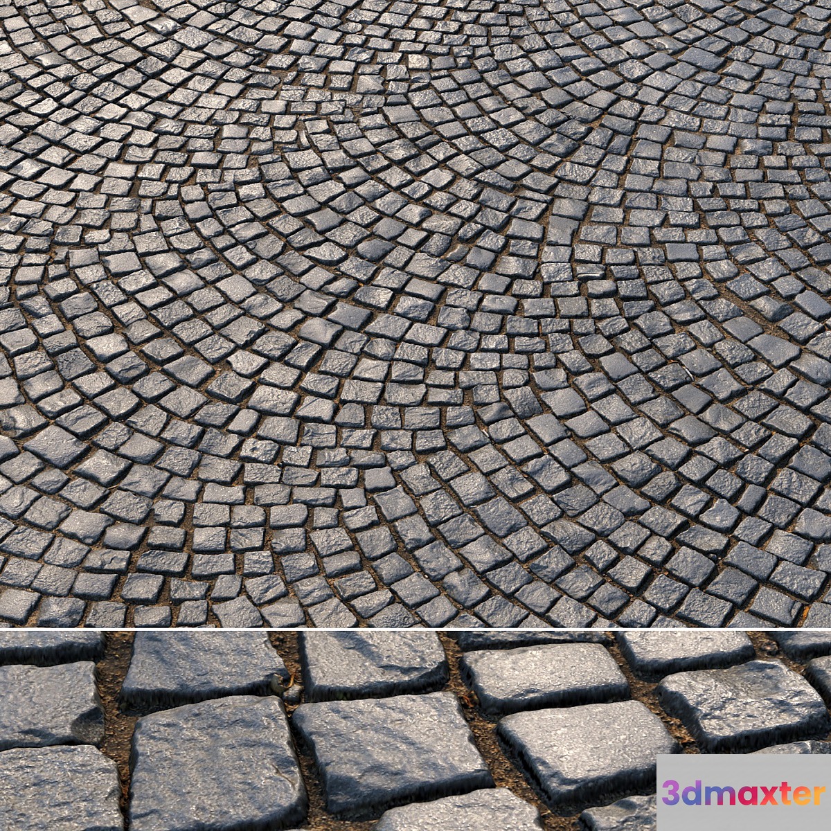 Material of radial paving slabs 01 3D Max