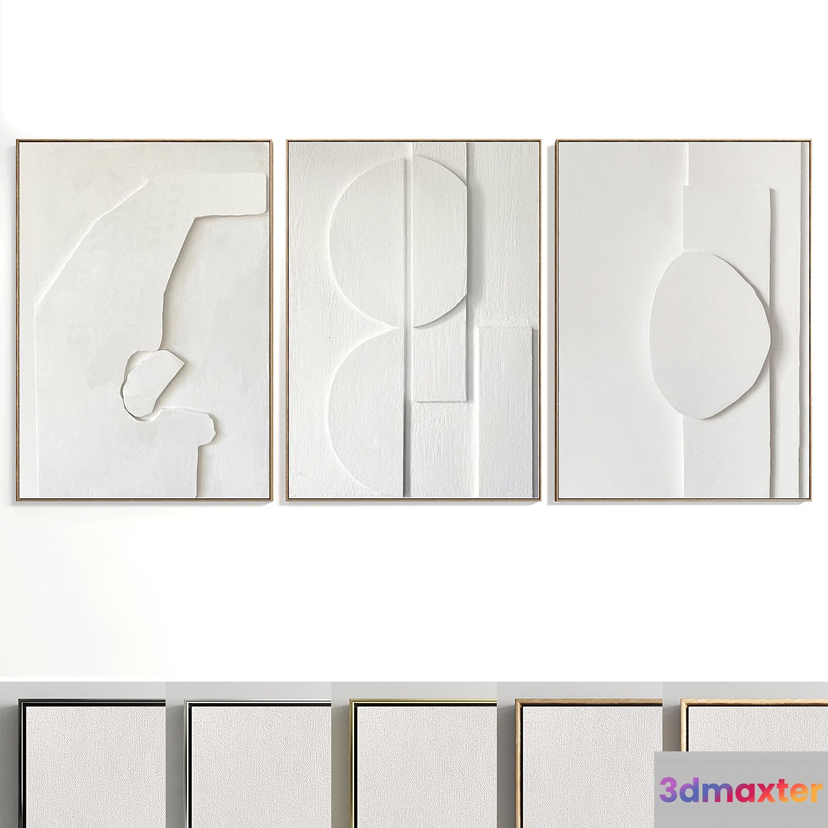 Abstract Painting Set of 3 pieces - No 19 3D Max