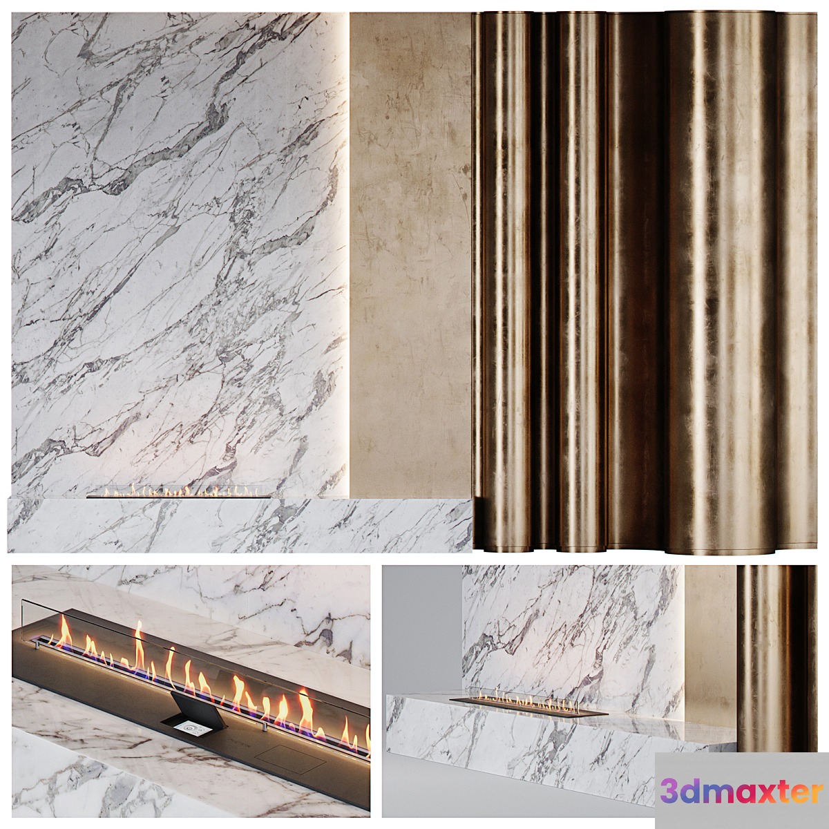 Decorative wall panels with fireplace | 02 - No.2
