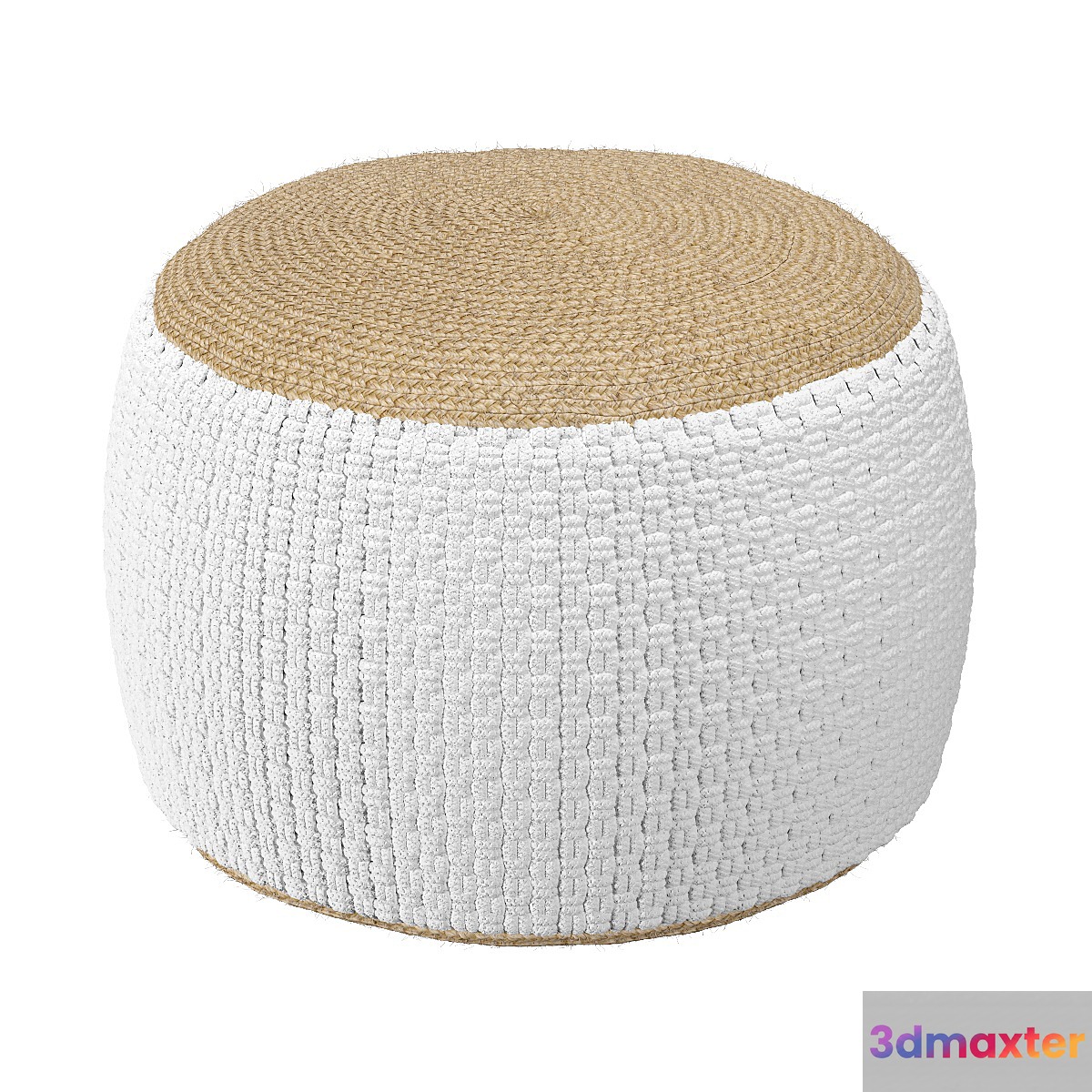 Pouffe woven from jute and cotton Knot
