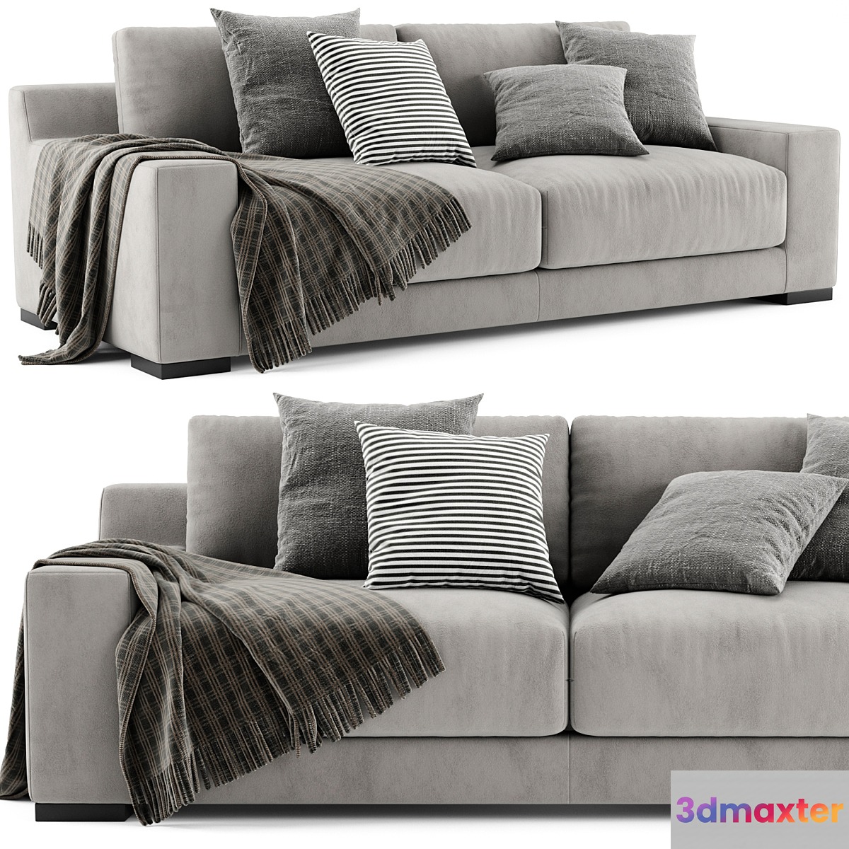West Elm Dalton 2 Seats Sofa 3D Max