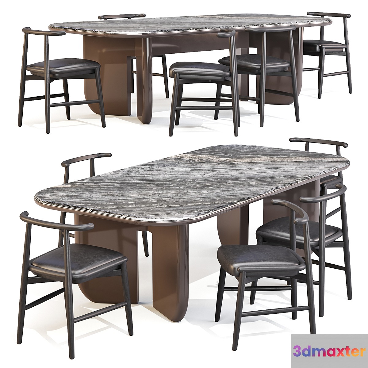 Dining Set: Meridiani (Italo Table and Emilia Chairs) - No.2