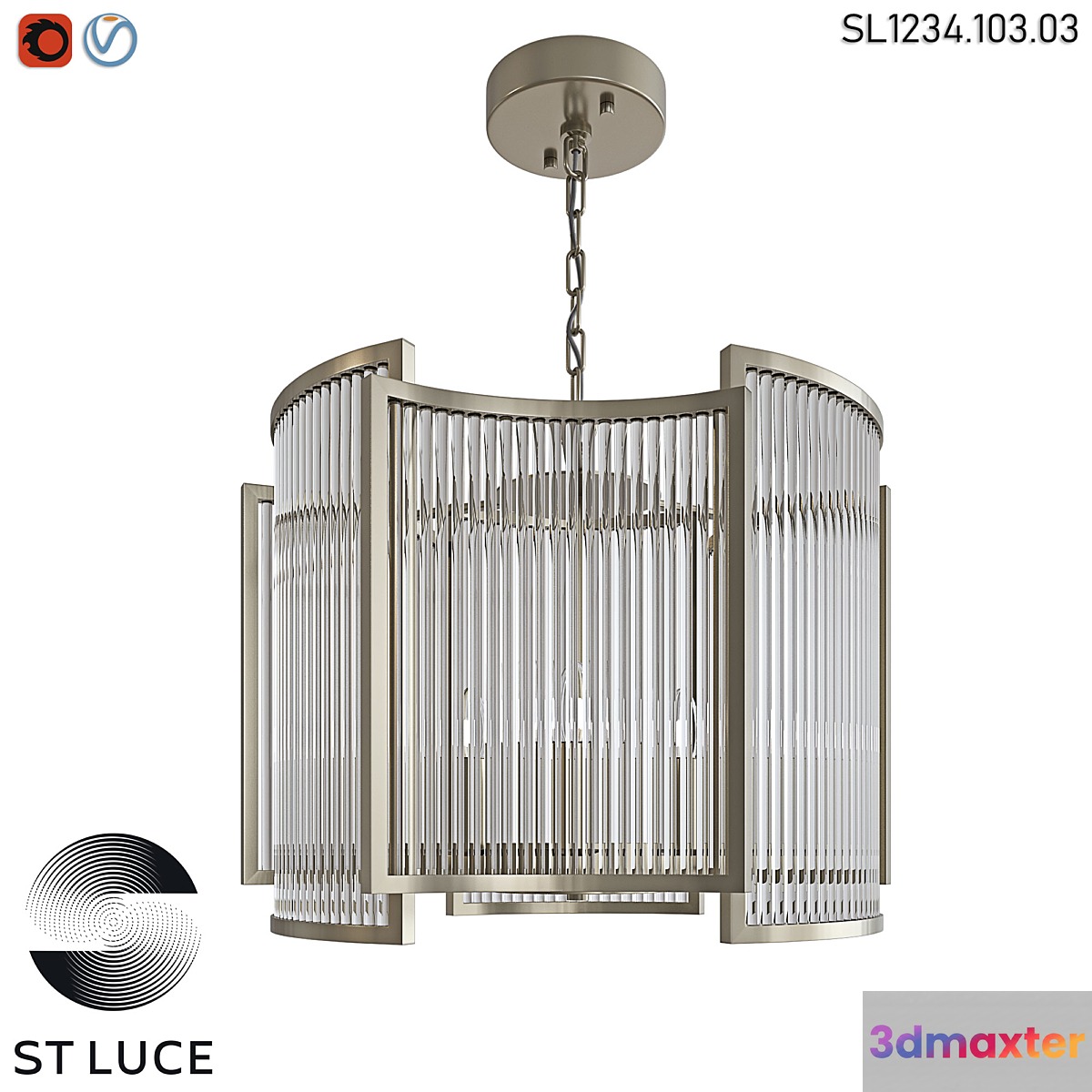 SL1234.103.03 Pendant chandelier ST-Luce Nickel_Transparent OM