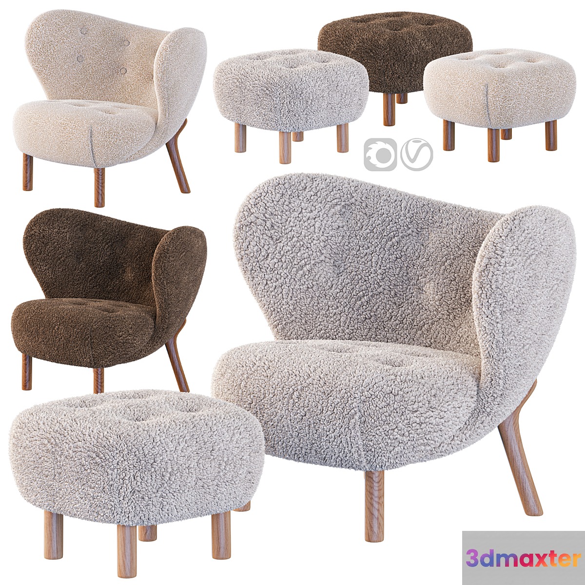 Little Petra Armchair and Pouf