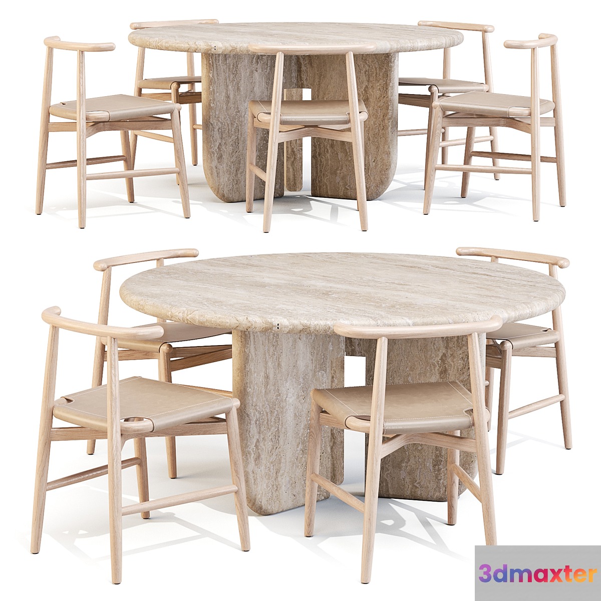 Dining Set 02: Meridiani (Italo Table and Emilia Chairs) - No.2