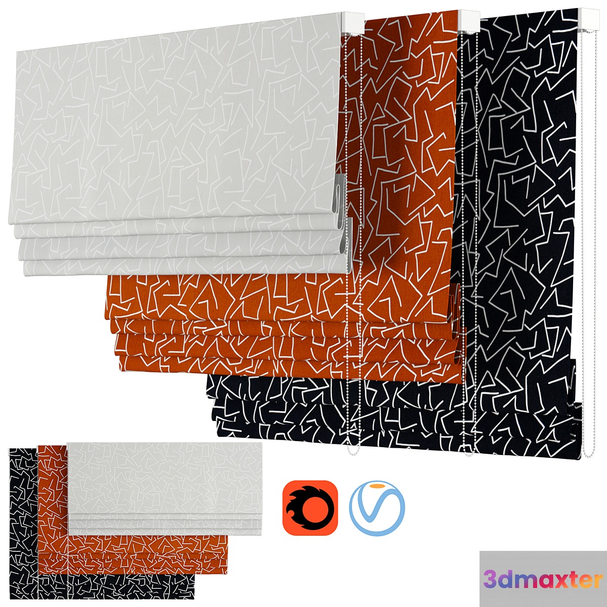 Roman Curtains 179 | Schumacher | Tangent Print