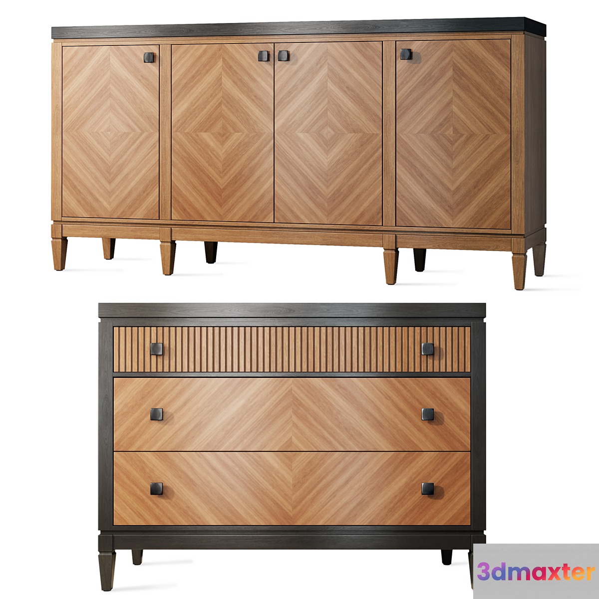 Chest of drawers buffet Foxtrot Siver Dresser sideboard 3D Max