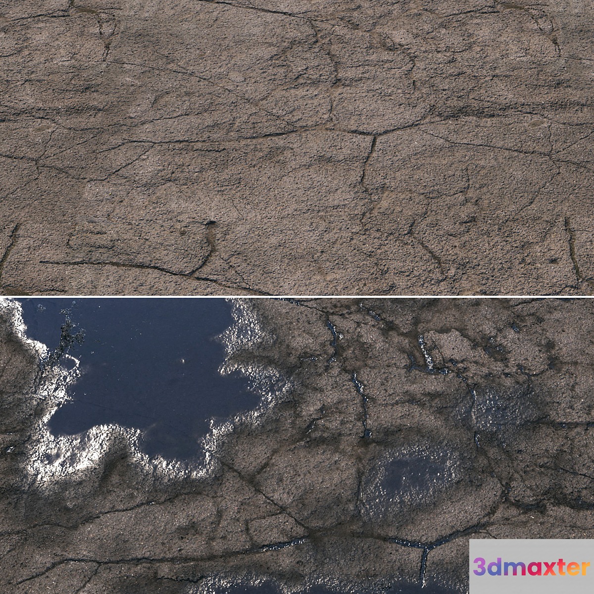 Wet asphalt material 05 4k seamless PBR