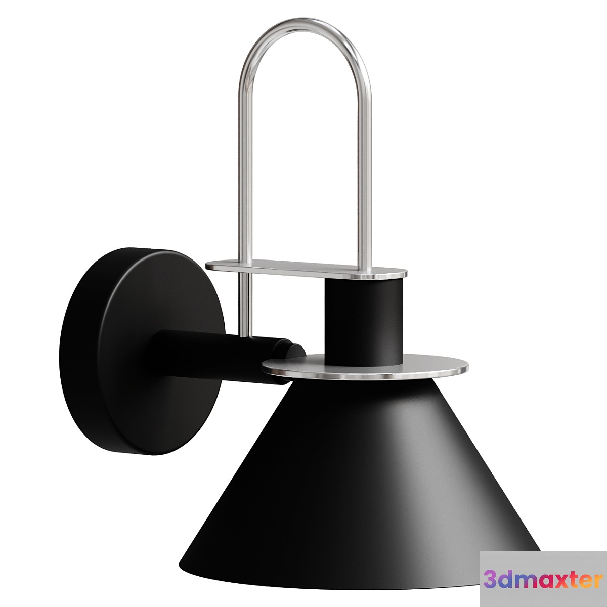 SconceModern 1-Light Cone Indoor Wall Sconce Metal Tapered Shade Wall Light in Black