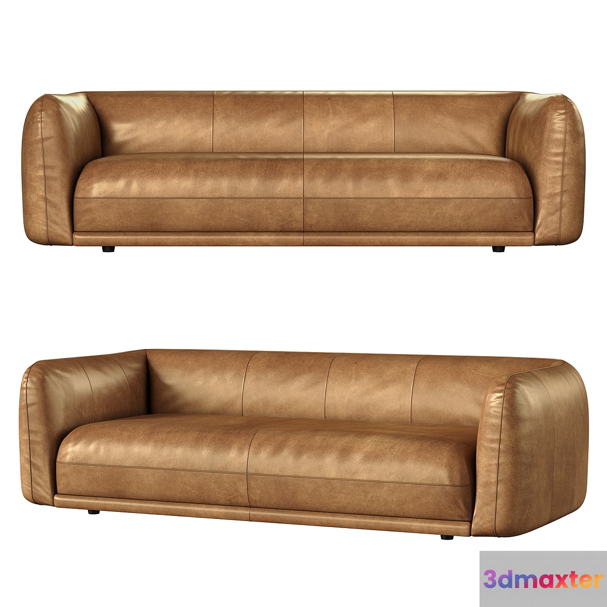 Valmar Tobacco Leather Sofa