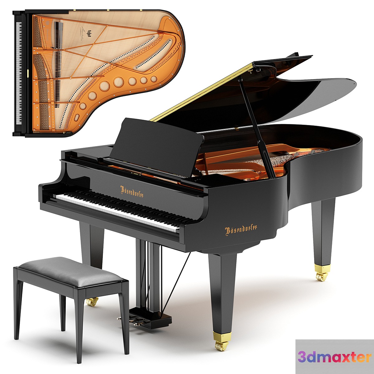 Bosendorfer 200 3D Max