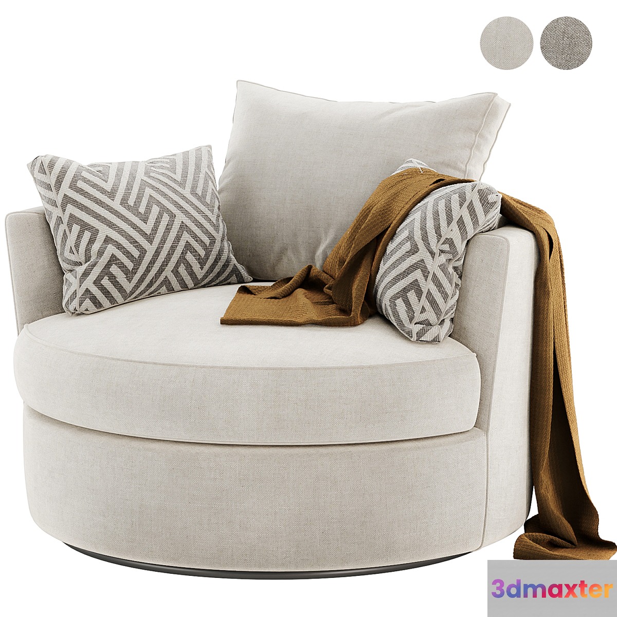 Dahlonega Swivel Barrel Chair 3D Max