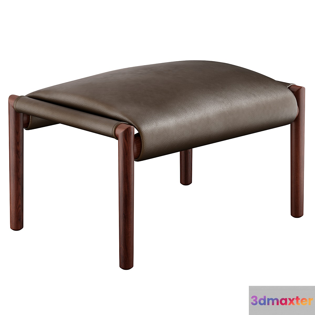 Leather footstool by Poltrona Frau