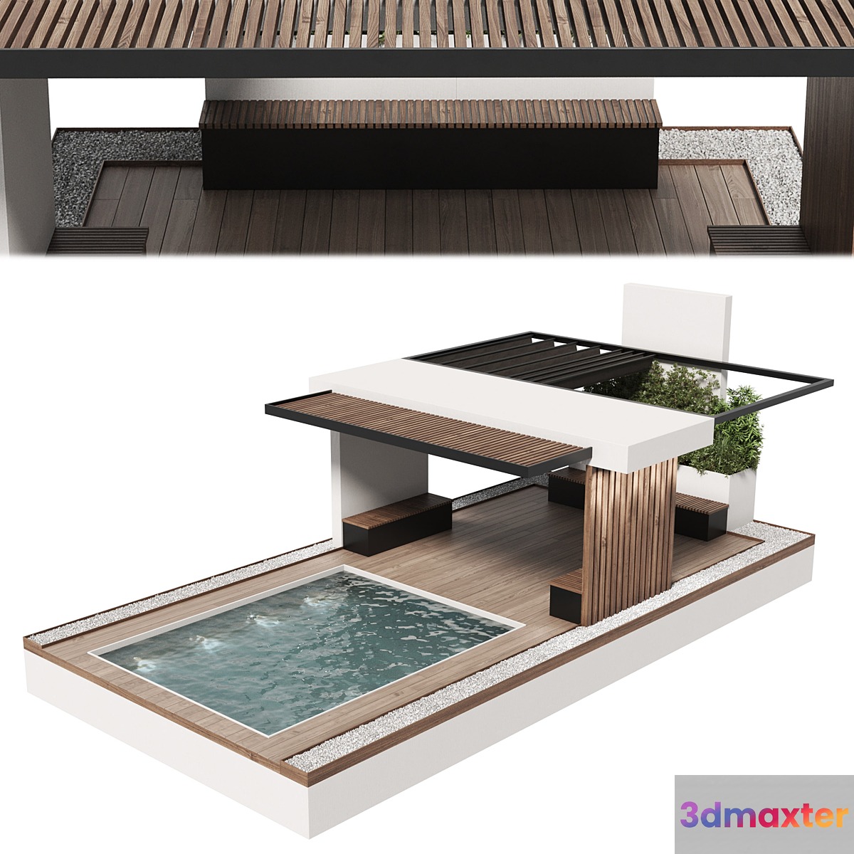Landscape Furniture with pool and Roof garden 20 3D Max