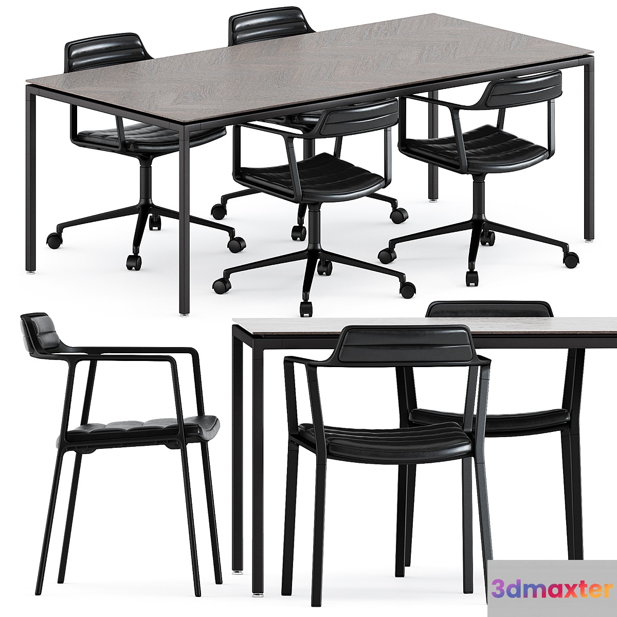 Vipp451 and Vipp452 Chairs and and Vipp table medium by Vipp 3D Max