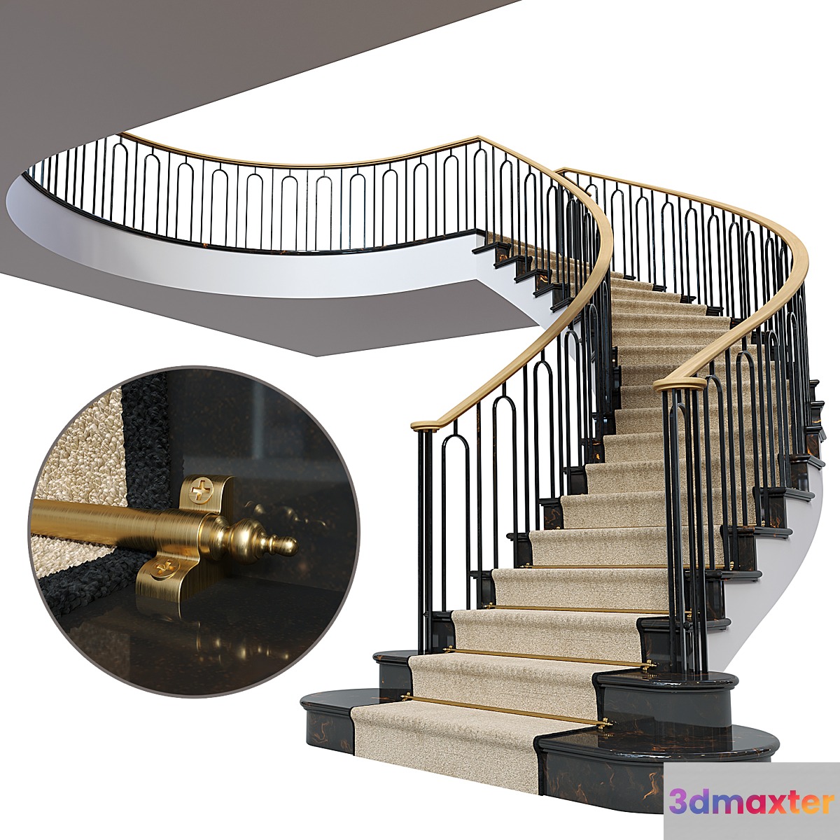 Neoclassical staircase 2 3D Max