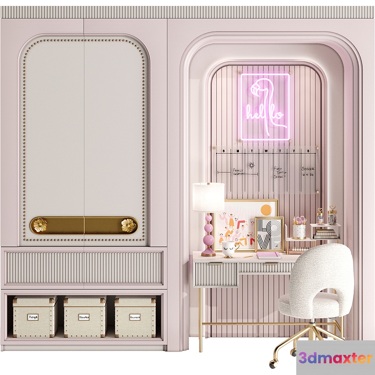 Wardrobe for Children and Teenagers 01 3D Max