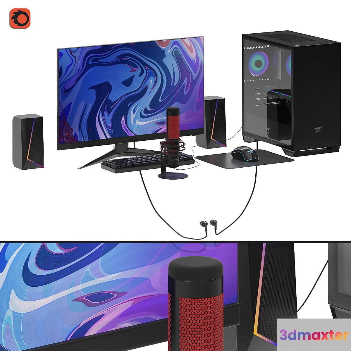 Streaming gaming computer 3D Max