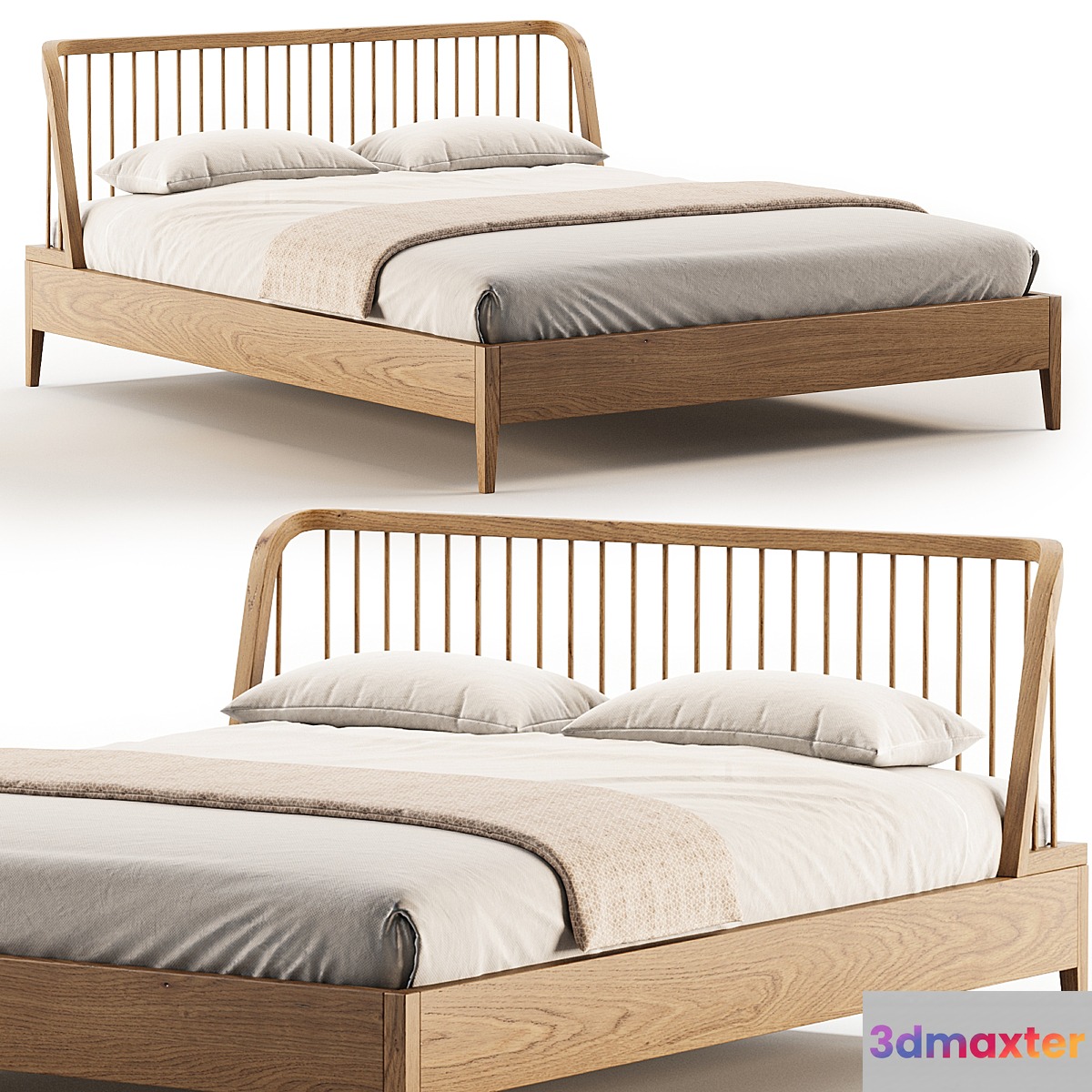 Spindle Oak Bed