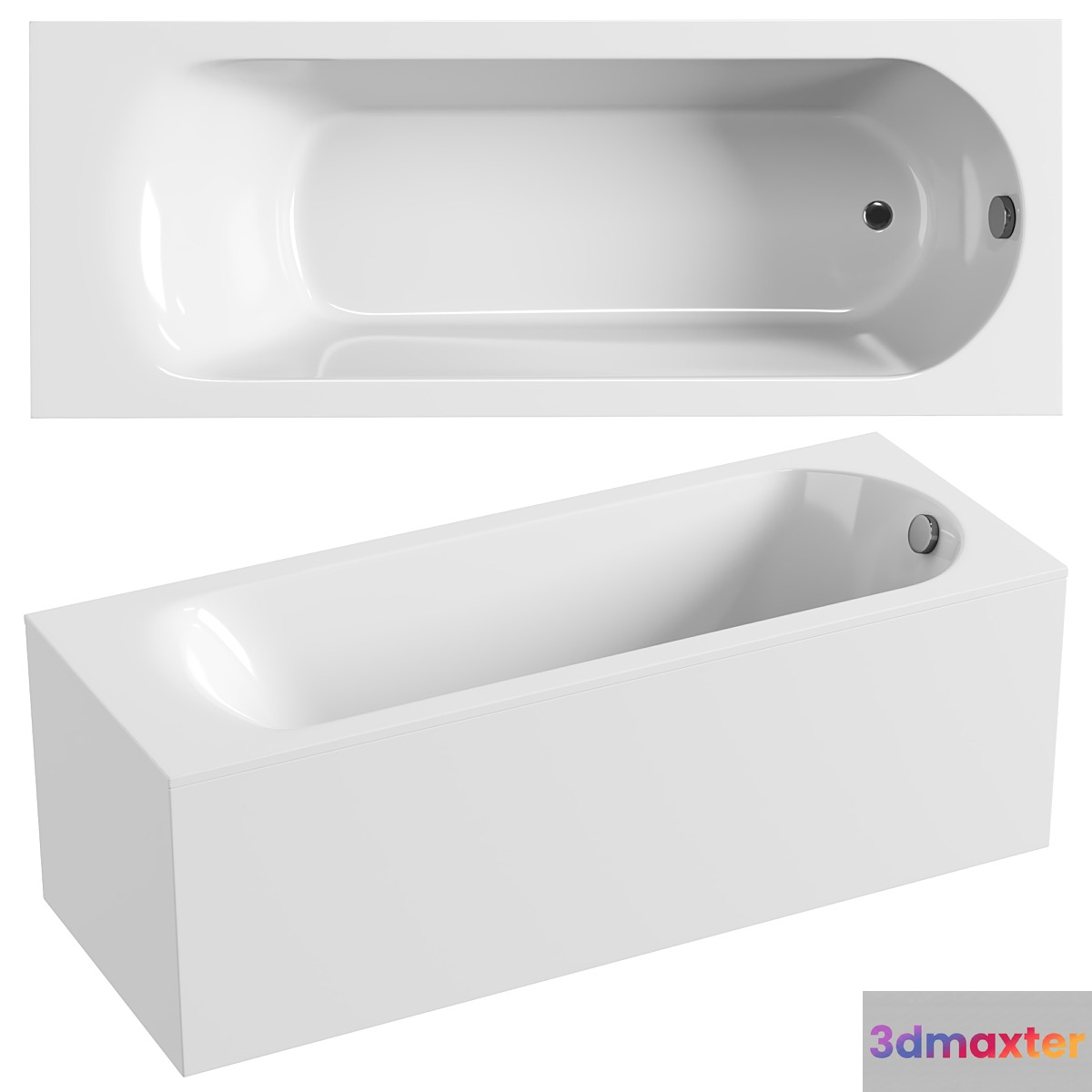 Acrylic bathtub WellWant Aurora 3D Max