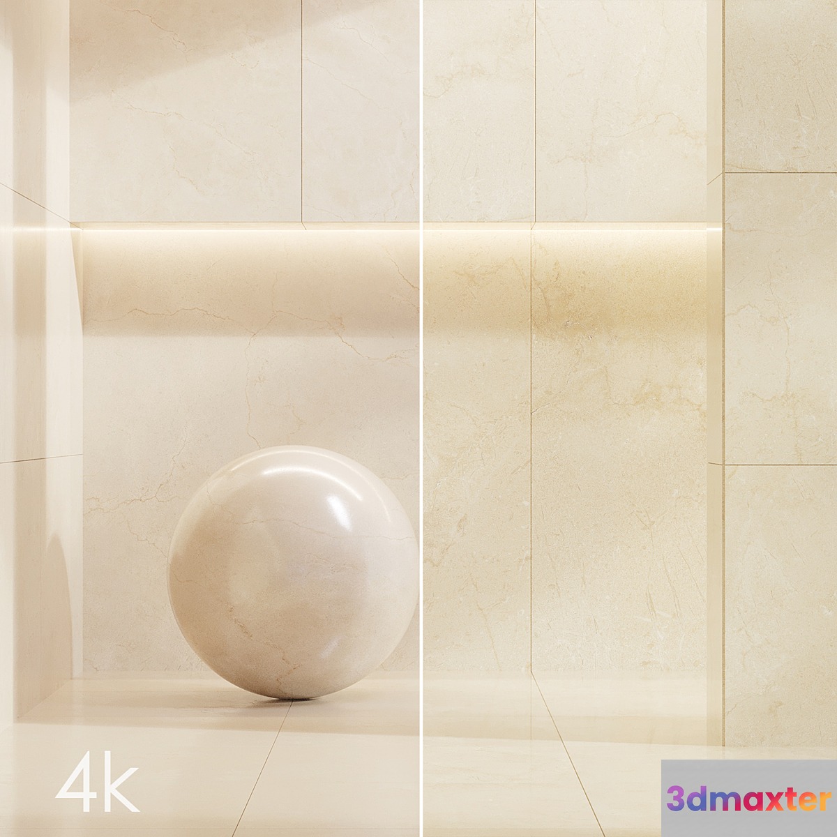 Cifre Ceramica Set 03 - Bundle - 2 types: Beige and Cream marble _ 4k - No.2