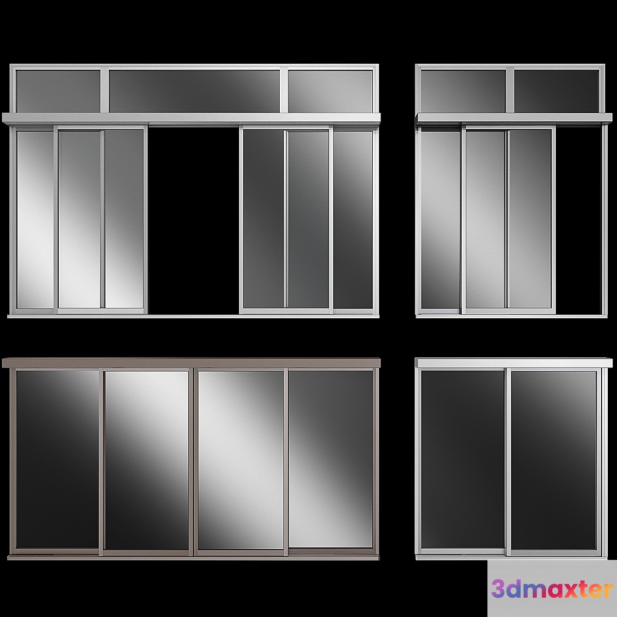 Sliding Stained Glass Aluminum doors - No.4