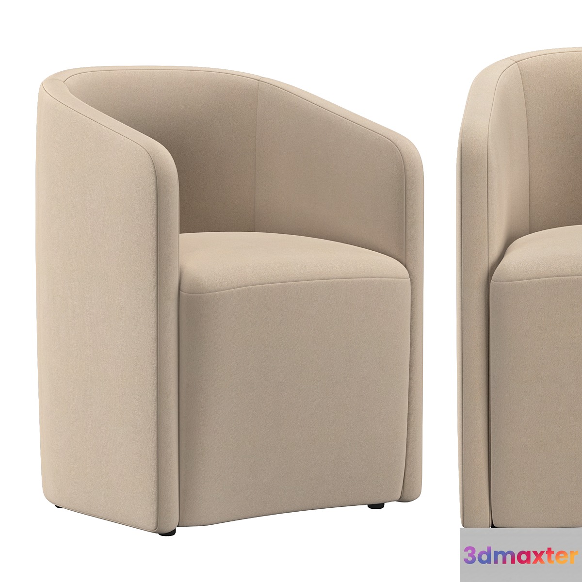 AURELIE BARRELBACK FABRIC ARMCHAIR 3D Max