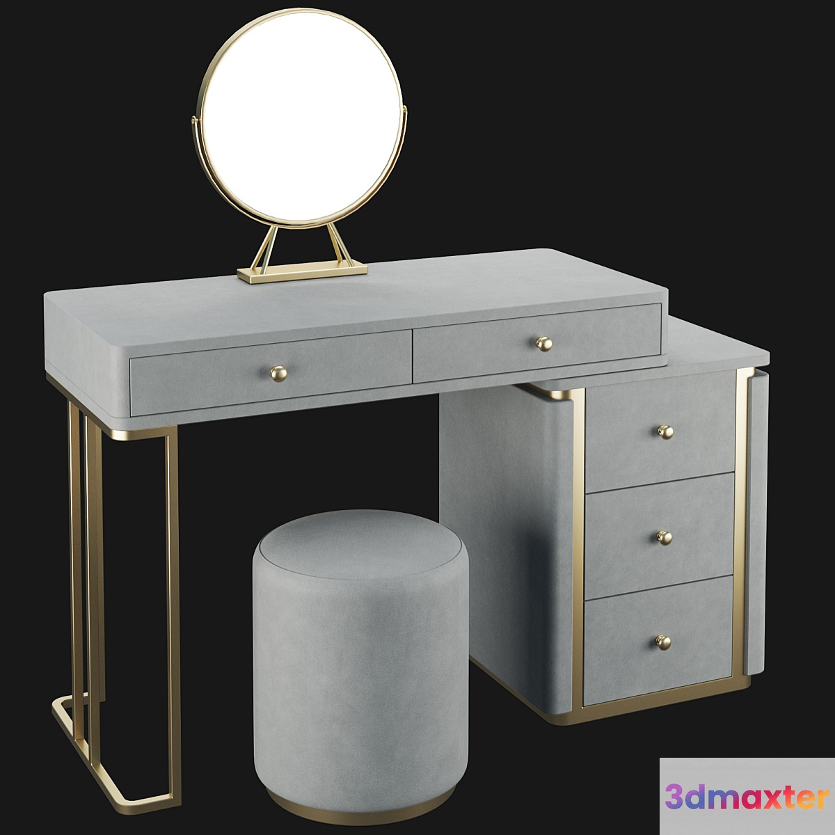 Homary Makeup Vanity Set Retracted - No.2