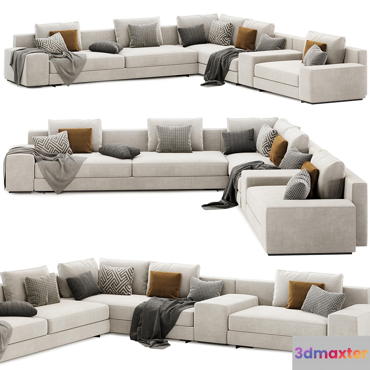Daniels modular sofa set 02 by Minotti italia - No.2
