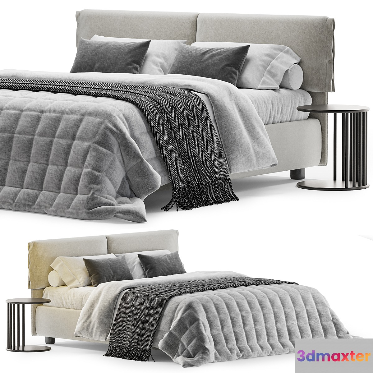 Double bed GISELLE Twils - No.2 3D Max