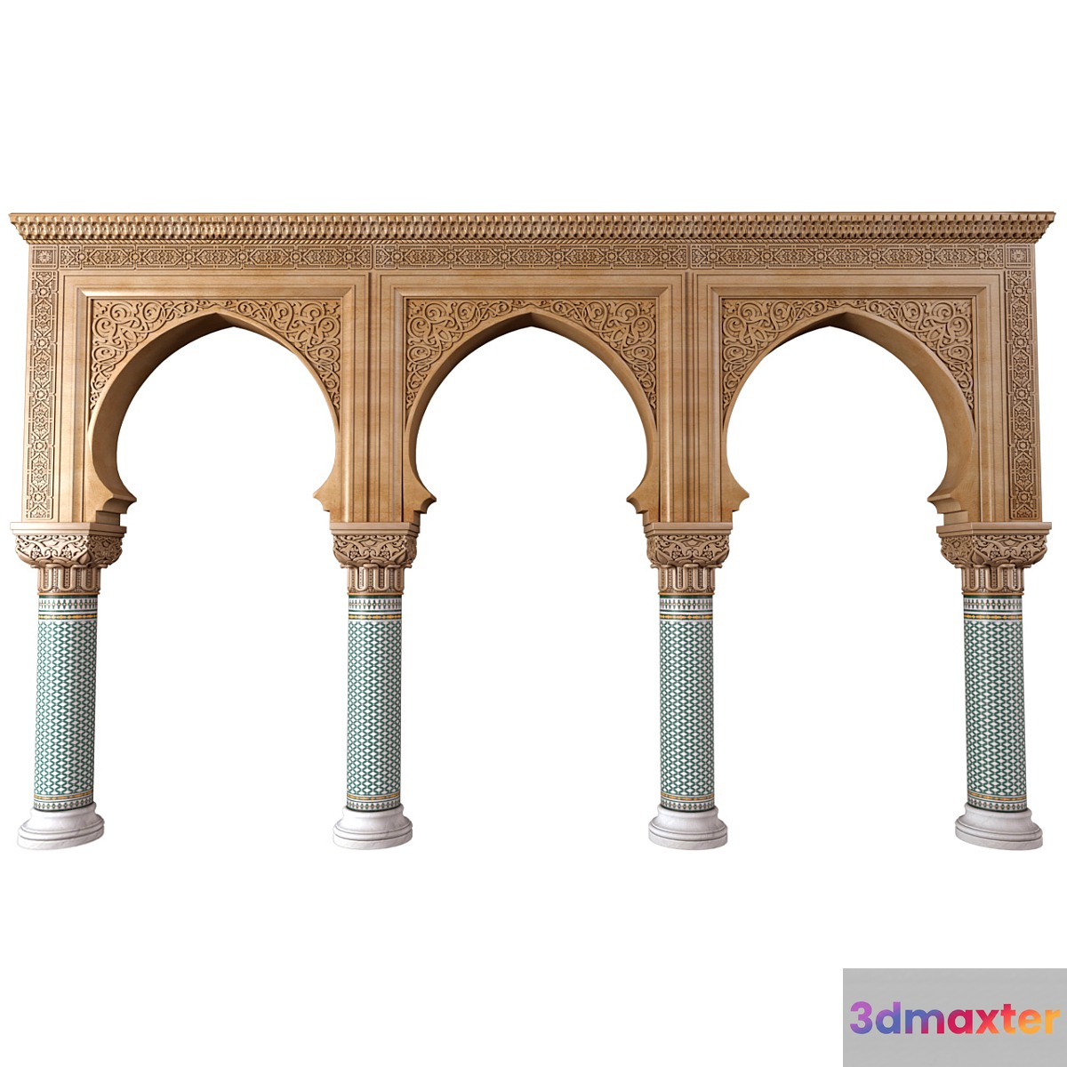 Arch in oriental style. Arched Doorway.Oriental Portal.Arabian Arched Entryway 3D Max