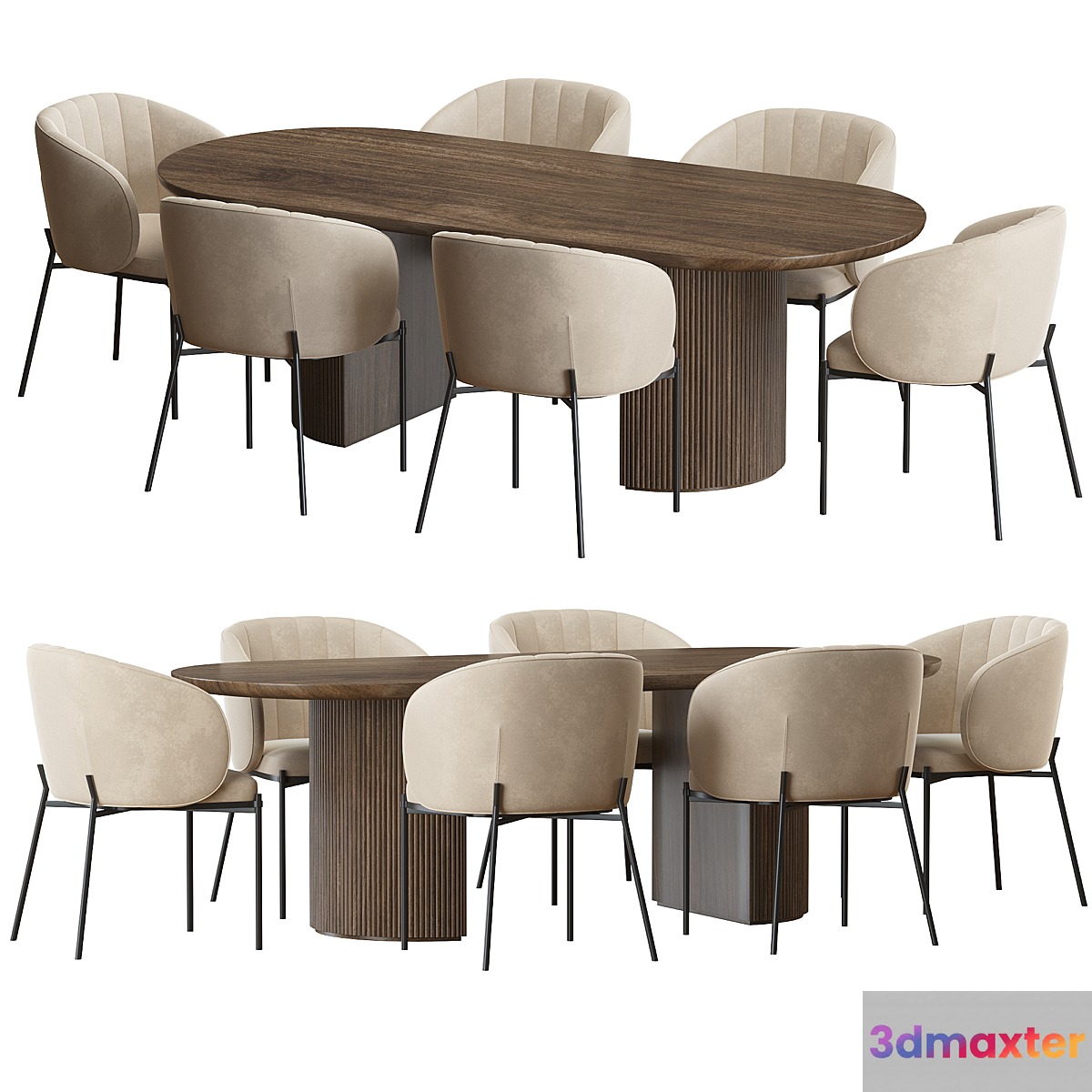 Shell Back dining chair and Moon Table - No.2