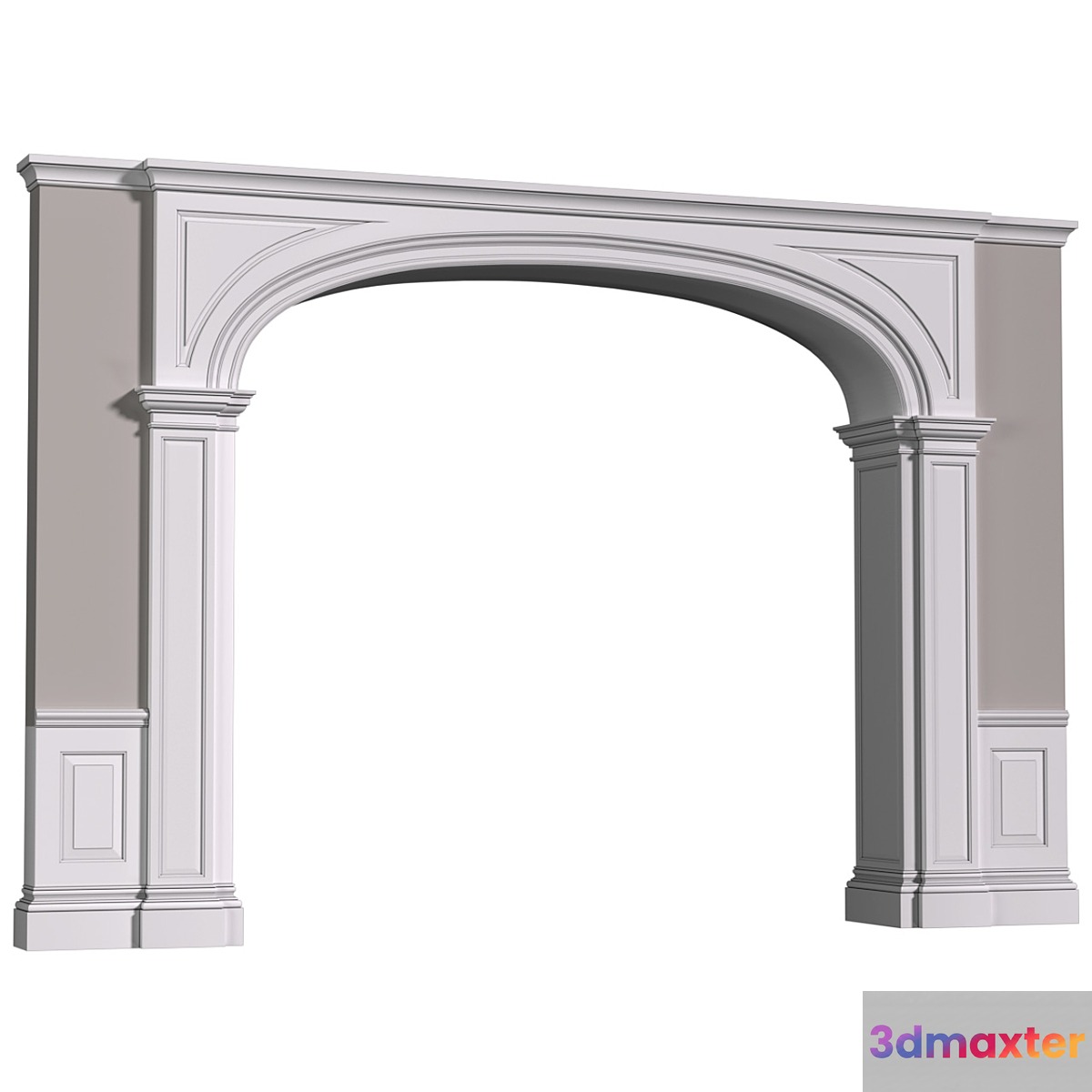 Archway in classic style. Arched interior doorway in a classic style.Traditional Interior Arched Doorway Opening.Entryway Wall Paneling - No.2