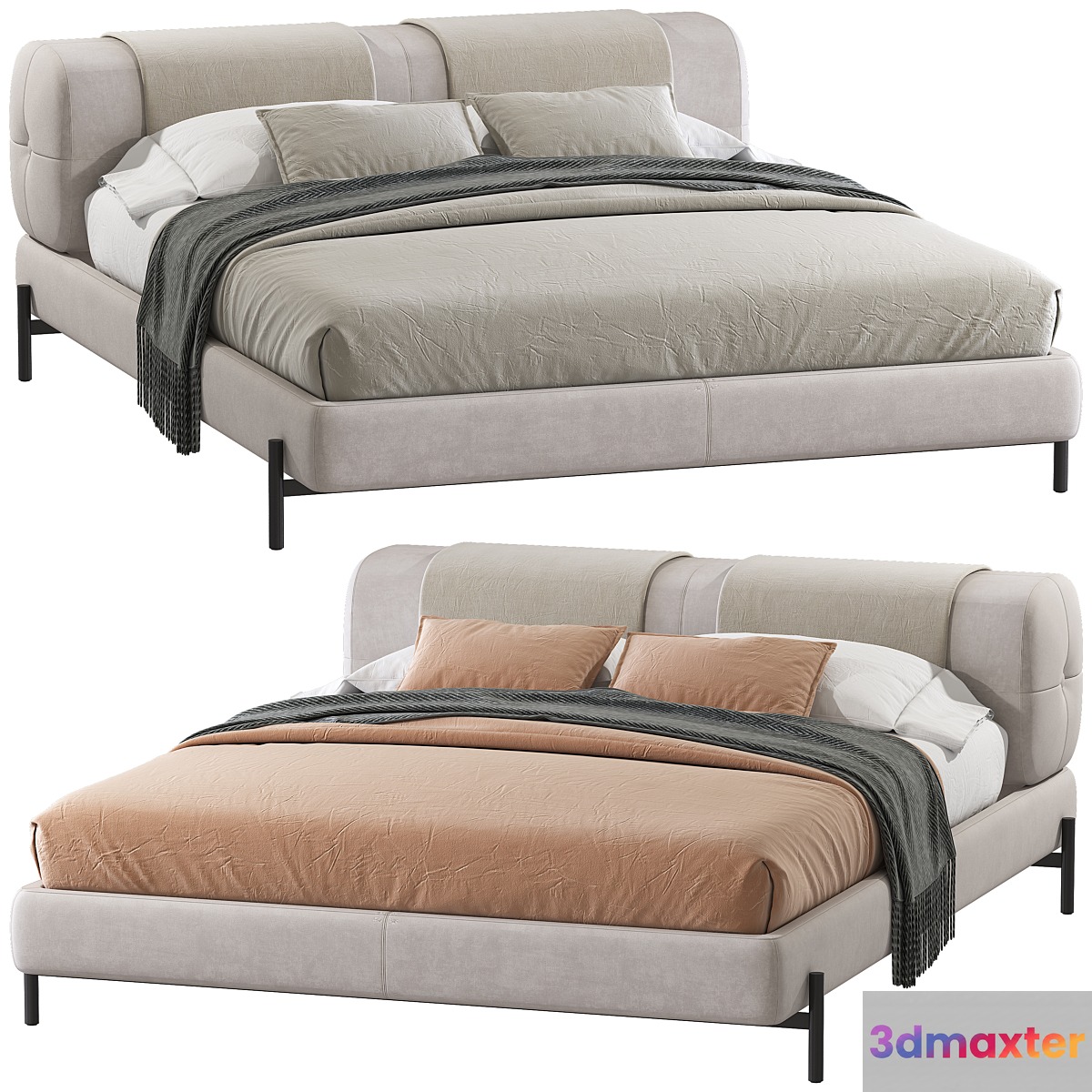 Double bed 127. 3D Max