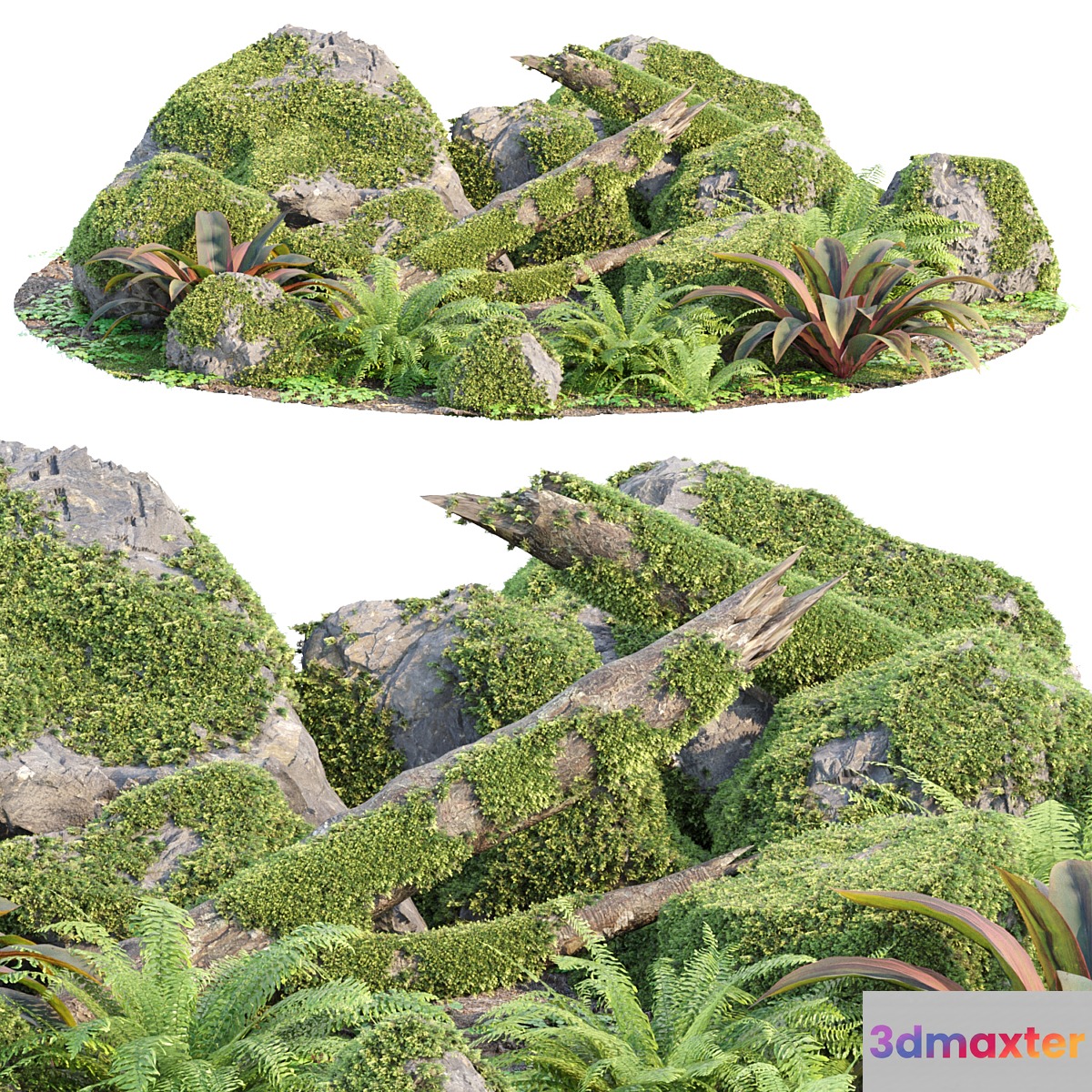Mossy Garden Asset collection vol 156 3D Max
