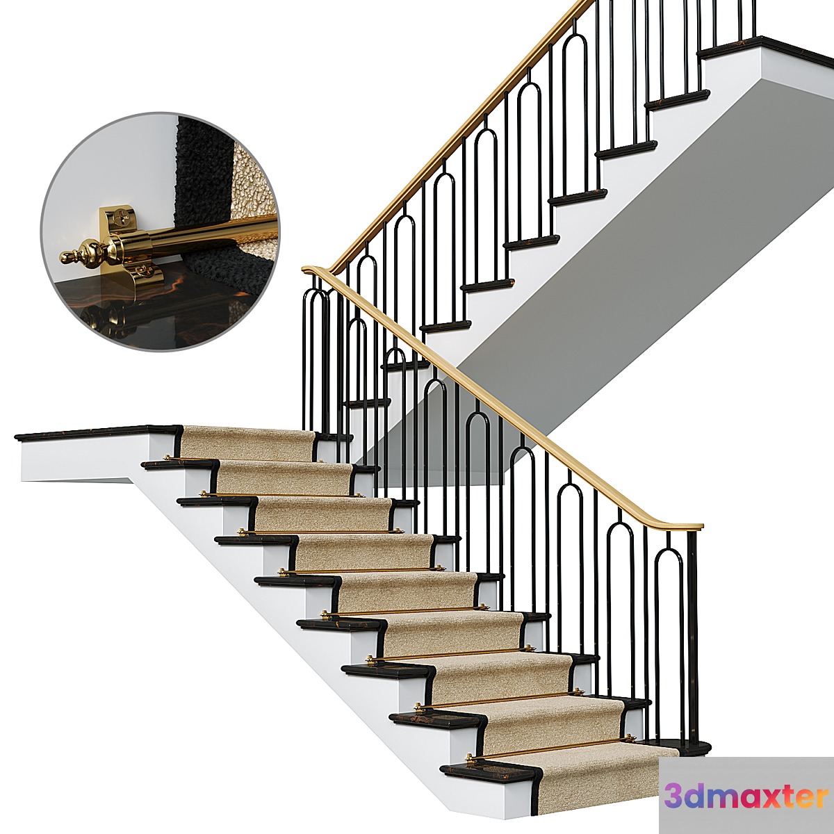 Neoclassical staircase 3 3D Max
